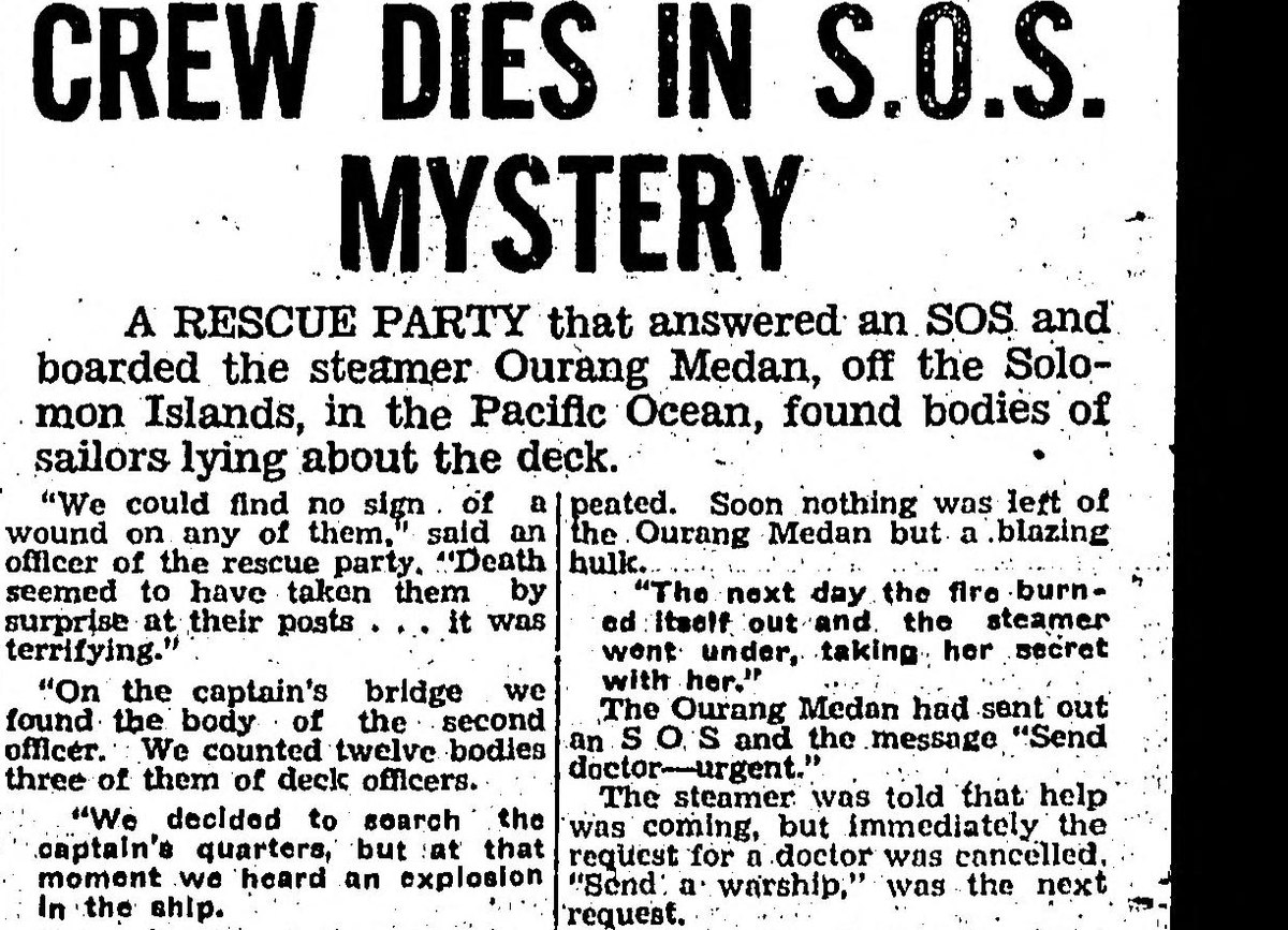 Clipping of The China Mail, Hong Kong, 27 February 1941: Crew Dies In S.O.S. Mystery, the same Associated Press text.